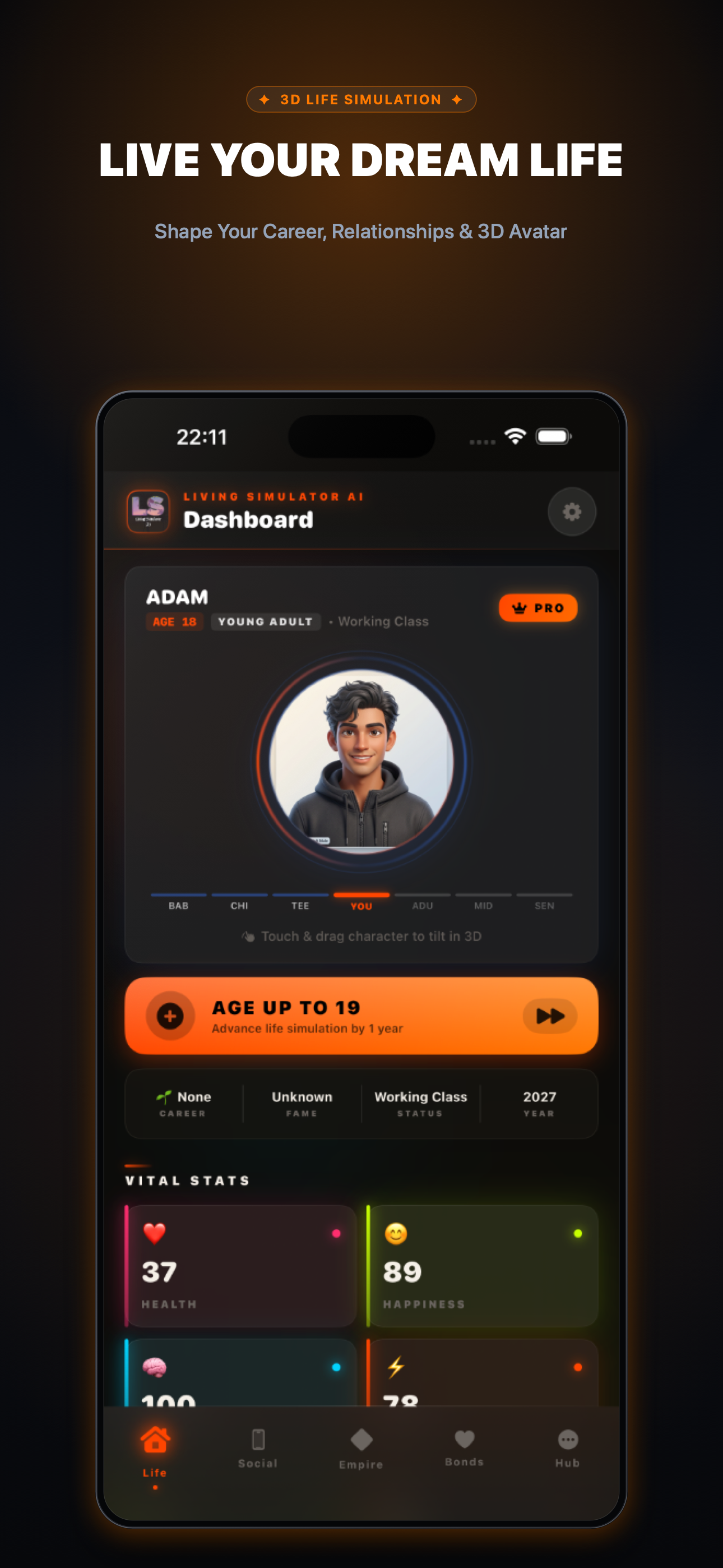 3D Avatar Dashboard